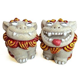 Kubakasaya Shisa Figurine Okinawa Souvenir Entrance Pair Yumefuku Shisa Small Good Luck Feng Shui Evil Protection Lucky Lucky Lucky Ryukyu