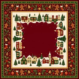Engraved 4-Layer American Mahjong Set, Boutique 160-Tile Leopard Print, Designer Icons for High-End Social ClubColor: Christmas Red Mahjong Mat