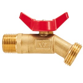 Outdoor Garden Hose Faucet Ball Valve Hose Bibb Shut Off Valve 1/2" Male NPT x 3/4" Male GHT Threaded Spigot 1/4 Turn Shut Off Hose Bib with Handle 2pcs (1/2" Male NPT)