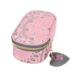 Depesche 12767 Miss Melody Bandana Pencil Case in Pink with Bandana Pattern and Pendant Pencil Case with Practical Divider Flap