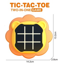 Tic Tac Toe Game Console,3-in-1 Handheld Puzzle Game Console,Portable Travel Games for Home Entertainment & Party,Birthday Gifts for All Ages:_Lion    