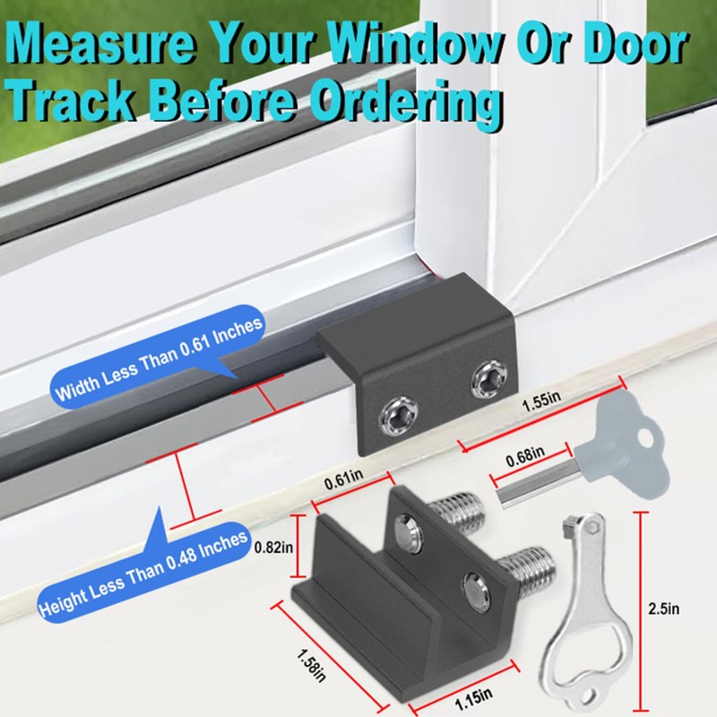 Window Locks,(8 Sets) Sliding Window Locks with Key,Window Locks Security