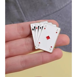 Game Of Poker Jack Queen King Ace Lapel Pin Badge Brooch