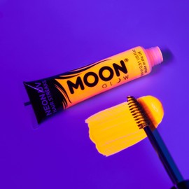 Moon Glow Neon UV Hair Colour Streaks | Orange | Hair Mascara - Temporary Wash out Hair Dye | Bright Neon Colour, Glows under UV Lighting