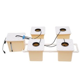 AreMOLO 5 Buckets Drip Growing System, Indoor Outdoor Hydroponic Plant Buckets Kit Top Feed Drip Hydroponics Growing System, Recirculating Deep Water Culture Hydroponic Bucket System