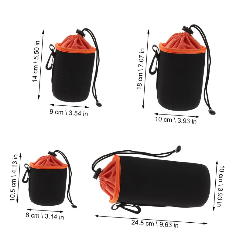 COHEALI 4pcs Camera Lens Pouches Durable Storage Bags with Drawstring