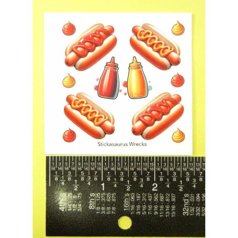 Stickasaurus Wrecks Hot Dogs Mini Sticker Sheet