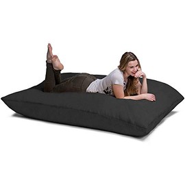 Jaxx Pillow Saxx 5.5-Foot - Huge Bean Bag Floor Pillow and Lounger, Black
