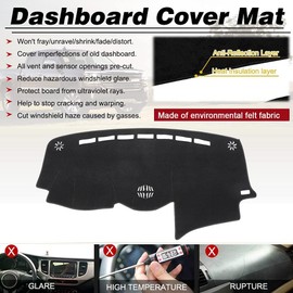 BLIBLIUNIT Dash Cover Mat Custom Fit for 2004-2006 Lexus RX330,2007-2009 RX350, 2006-2008 RX400h, Dashboard Cover Pad Carpet Protector with Cutout for Speaker (Black)