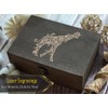 Patterned Giraffe Body - Giraffe Silhouette Artisanal Box: Engraved with