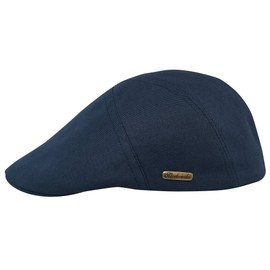 Sterkowski Ivy Five Peaked Cap | 100% Combed Cotton Flat Cap for Men and Women | Lightweight Hand Stitched Classic Flat Cap, navy