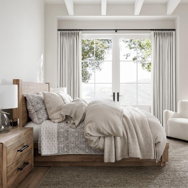 Topfinel Extral Wide Curtains, Pinch Pleated 100% Blackout Linen Drapery