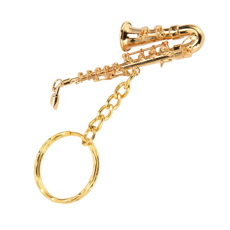 Cute Saxophone Pendant Keychain Portable Funny Brass Miniature Saxophone Musical