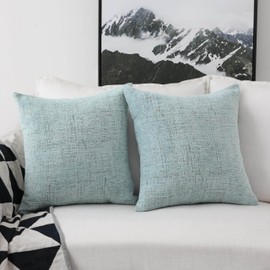 Home Brilliant Grey Mix White Cushion Covers 45 x 45 Set of 2, Cushion Cover for Sofa Bed Couch, Chenille Cushion Protectors for Cushions, (45cm x 45cm, Grey White)