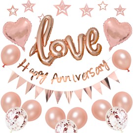 BTZO Anniversary Balloons, Happy Anniversary Balloons, Garland, Love, Anniversary, Decoration, Confession, Valentine's Day, Surprise, Decoration, Party, Birthday, Wedding, Stylish, Celebration, Rose