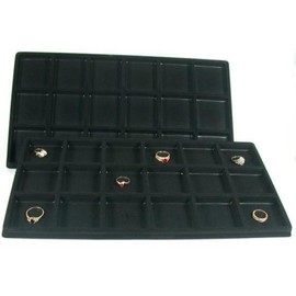 FindingKing 2 Black 18 Slot Coin Jewelry Showcase Display Tray Inserts