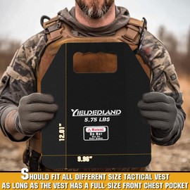 YIELDEDLAND Weight Vest Plates 5.75/8.75LB Pairs - Strength Training, Running, Heavy Workouts (Black, 5.75LB Plate)