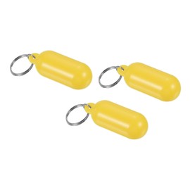 PATIKIL Floating Keychain, 3 Pack Plastic Key Float Surfing Fishing Marine Sailing Key Holder Buoyant Keyrings for Boating Kayaking Water Sports, Yellow