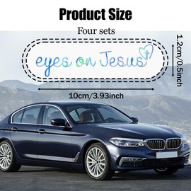 HQRNYP 4PCS Eyes On Jesus Rearview Mirror Decals, Car Stickers, Vehicle Rear View Vinyl Affirmation Stickers, Automotive Window Decoration Label Decals Accessories Fit for SUV Sedan Truck (Laser)