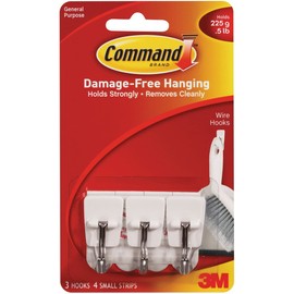 Command Wire Hooks, Small, White, 15-Hooks (17067ES)