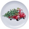 Set of 4 Festive Holiday Truck Melamine Plates