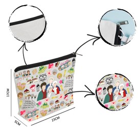 WZJHCL Golden TV Show Makeup Pouch 80s Cosmetic Bag Shady Pines Storage Pouch Bag Friends Squad Gift 80s Lover Gift (Golden)