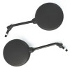 Unbranded Set Of 2 Rear View Motorcycle Mirrors Universal Black