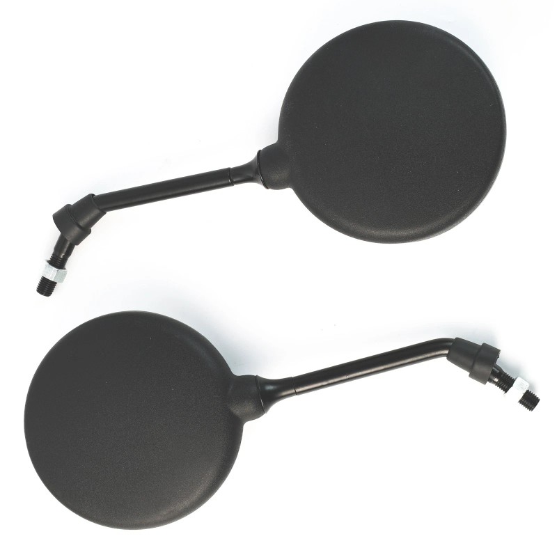 Unbranded Set Of 2 Rear View Motorcycle Mirrors Universal Black