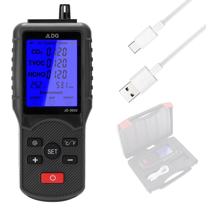 Multifunctional Air Quality Tester CO2 TVOC Meter Temperature Humidity Measuring