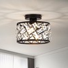 Rpzloila Crystal Ceiling Light Fixture, Modern Semi Flush Mount Ceiling