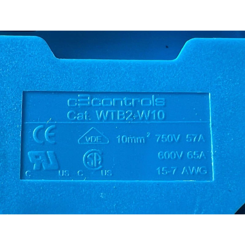 C3 CONTROLS WTB2-W10-BE Blue Feed Thru Terminal Block, 1 Piece