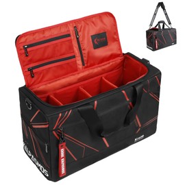 Sneaker Bag, Sport Duffel Bag for Men Women, Gym Bag, Gear Bag, Krone Kalpasmos Versatile Travel Duffel Bag with 3 Removable Dividers, 1 Shoulder Strap, Travel Essential, Future Line Red