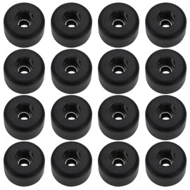 SG Store Pack of 16 Rubber Feet for Speakers with Stainless Steel Washer 25 x 15 mm Round Rubber Feet for Subwoofer Speakers Road Case Furniture Feet Black