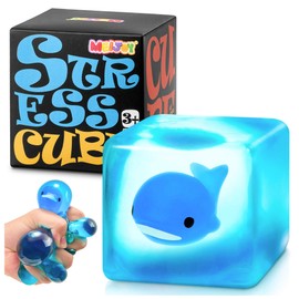 Squishy Stress Cube Fidget Toys Adults - Glow in The Dark Crab Sensory Toys for Kids with Autism Stress Balls for Kids Squeeze Toys for Anxiety Stress Relief Gifts