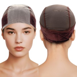 JOLYEAK Small Size Lace Wig Cap for Women - Brown, Adjustable, Breathable, Non-Slip, Glueless Wig Grip Cap