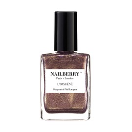 Nailberry L'Oxygéné Oxygenated Nail Lacquer | Pink Sand | Rose Gold & Fine Gold Glitter Opaque | UV Protected Long-Wear Nail Polish | 12-Free | Vegan | Certified Halal | Cruelty & Gluten Free | 15 ml