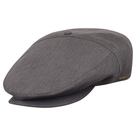 Sterkowski Swede Hat | 100% Natural Linen Flat Cap for Men and Women | Super Light Summer Peaked Cap, Mid-Grey, 58