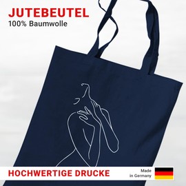 tradercat Jute Bag Printed Vintage One Line Art Silhouette Elegance 100% Cotton Fabric Bag Printed Jute Bag Aesthetic Woman Jute Bag Slogan, Woman body silhouette