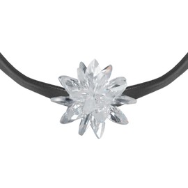 Yumilok Women's Necklace 925 Sterling Silver Choker Ice Flower Leather Rope Black for Women Birthday Mother's Day, Sterling Silver