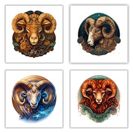 XERE 20 Pcs Aries Zodiac Sign Stickers, 2.5" Vinyl Decal Sticker for Laptop, Phone, Water Bottle, Car, Journaling Notebooks, Sketchbook, Bookmark Making, Junk Journal, Scrapbook Art Supplies