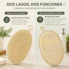 3 Estropajos Corporales de Lufa Natural con Banda Elástica (Paja)