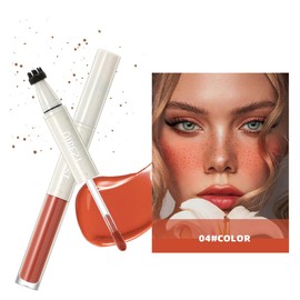 Freckle Stamp & Blush Pen – 2-in-1 Liquid Freckle Makeup Pen and Cream Blusher for Natural Effortless Sun-Kissed Look, Long-Wearing, Smudge-Resistant Makeup (# 04)