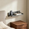 OPSELU Small Folding Metal Shelf with Hooks, Fold-up Wall Shelf,