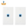 Cable Matters 2-Pack 1-Port Ethernet Wall Plate, White, Cat6 Wall
