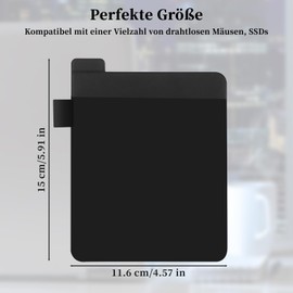 Selbstklebende Aufbewahrungstasche, Laptop Klebetasche für Externe SSD, Kabellose Maus, USB-Kabel und Kopfhörer (Schwarz)