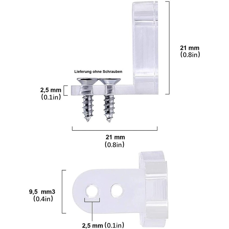 Tvoip 100 Pieces 1/2 Inch LED Rope Light Clips Holder