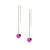 14 k Gold-Filled Threader Earrings made with Austrian Fuchsia Crystal