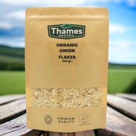 Organic Onion Flakes 100g- Non-GMO, Vegan, No Additives, No Preservatives - Dehydrated Onion Flakes Perfect for Soups, Stews, and Seasoning Blends - Thames Organic 100g