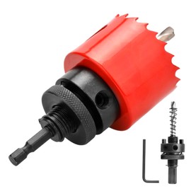 GUOQEE 48mm Hole Saw with Quick Change Arbor, Hole Drilling Cutter HSS BI-Metal for Wood, Plywood, PVC, Drywall and Metal Sheet