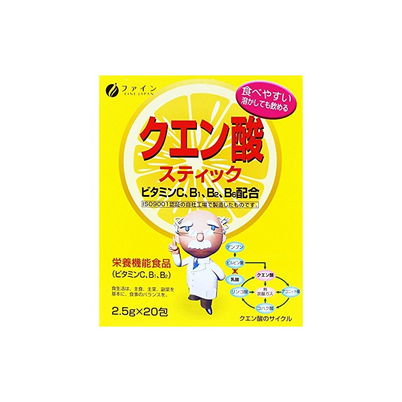 FINE JAPAN Citric Acid Sticks, 0.1 oz (2.5 g) x